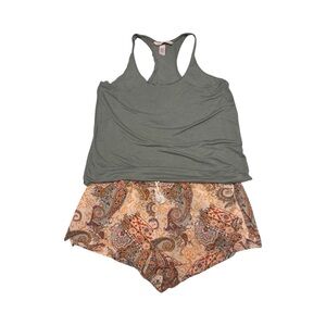 Victoria's Secret Green Tank and Paisley Nightwear Set Size Medium